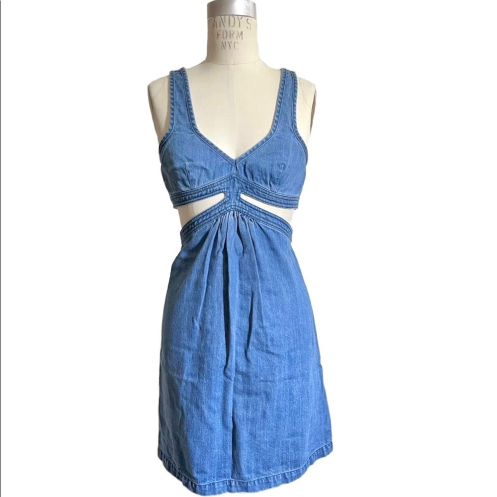 Summer Cut-out Denim Dress Size 4 Urban Outfitters Style